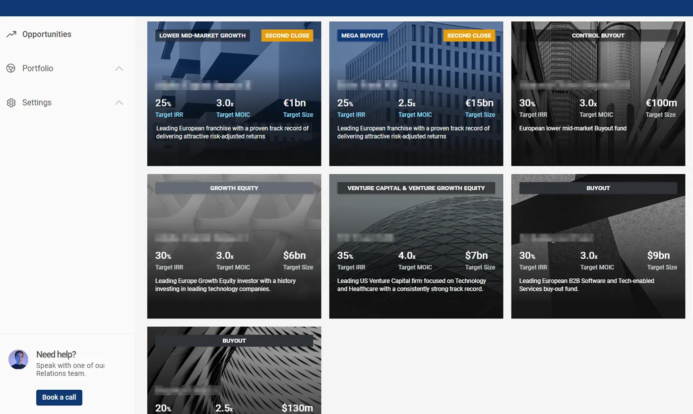 Before: POC platform fund cards