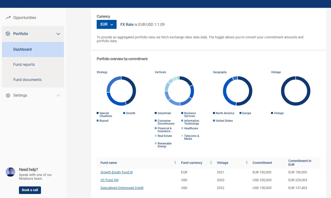 POC portfolio screen